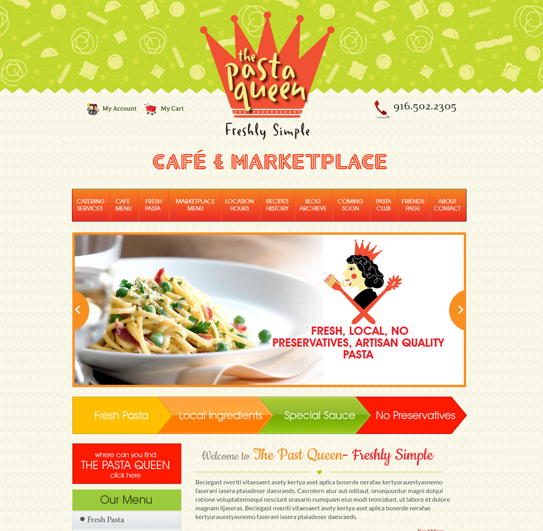 Diseño Web por Expert Designer para The Pasta Queen | Diseño #2686226