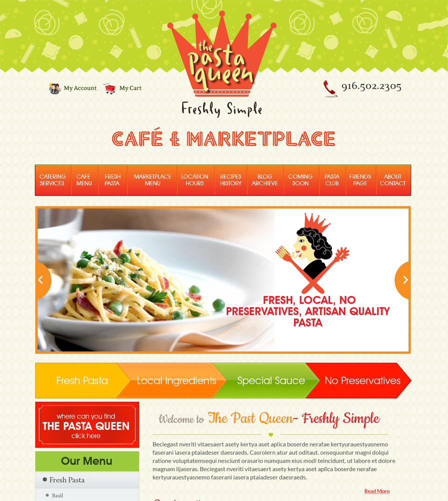 Diseño Web por Expert Designer para The Pasta Queen | Diseño #2693081