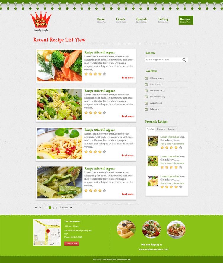 Diseño Web por Jessi Siriit para The Pasta Queen | Diseño #2671510