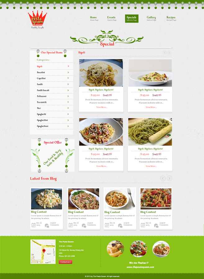 Diseño Web por Jessi Siriit para The Pasta Queen | Diseño #2671511