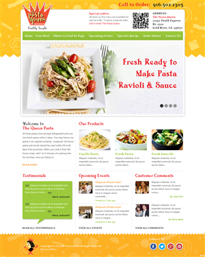 Diseño Web por pb para The Pasta Queen | Diseño: #2665837