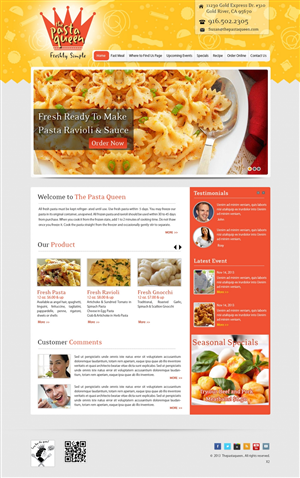 Diseño Web por pb para The Pasta Queen | Diseño: #2665840