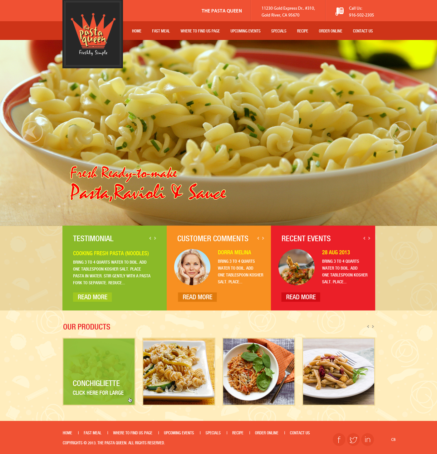 Diseño Web por pb para The Pasta Queen | Diseño #2669447