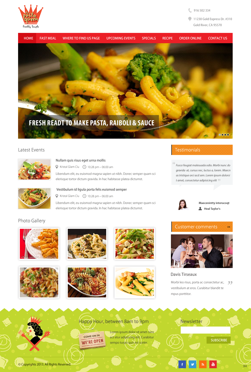 Diseño Web por pb para The Pasta Queen | Diseño #2669451