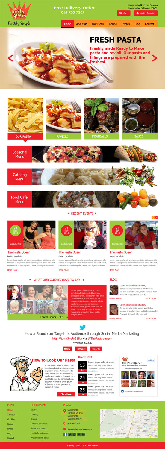 Web Design by Creative Usha for The Pasta Queen | Design #2700420