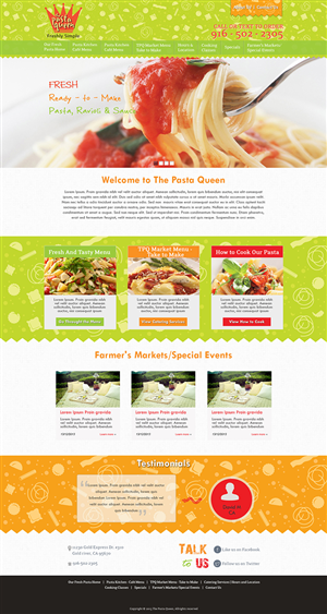 Diseño Web por Tanvir para The Pasta Queen | Diseño: #2696501