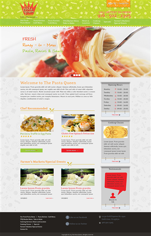 Web Design par Tanvir pour The Pasta Queen | Design #2716070