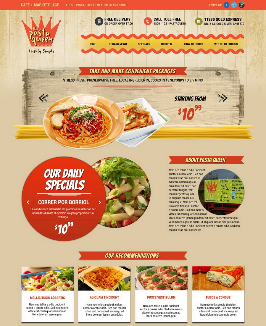 Diseño Web por HSwebmasters para The Pasta Queen | Diseño #2703323