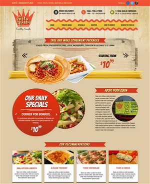 Diseño Web por HSwebmasters para The Pasta Queen | Diseño: #2703323