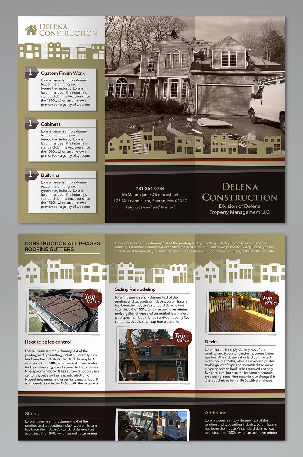 Brochure Design by Titan Solbiz for Delena Construction  | Design #16574039