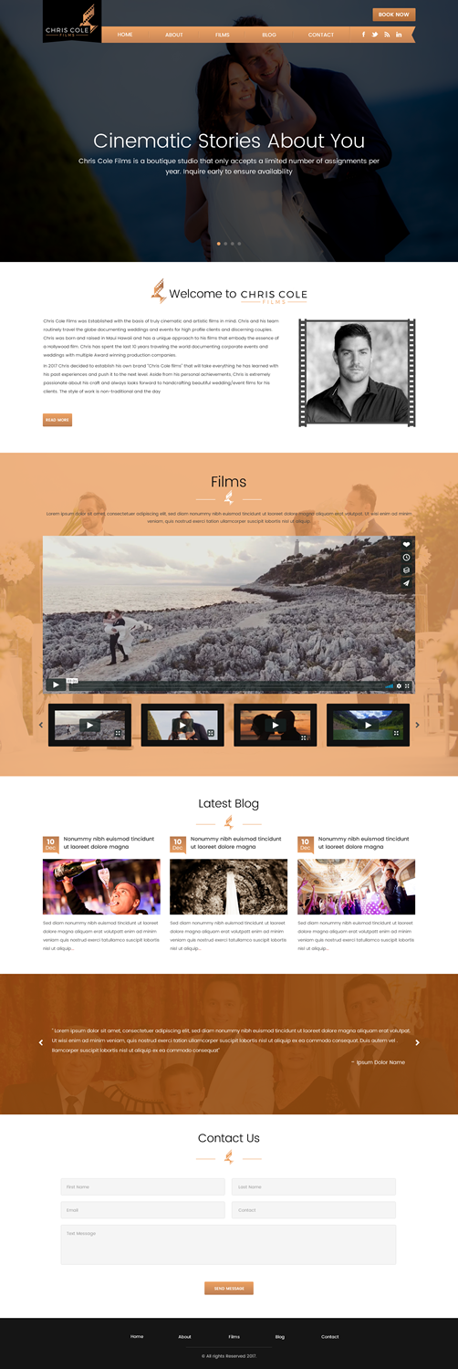 Web Design by SONA for christopher cole films | Design #16740843