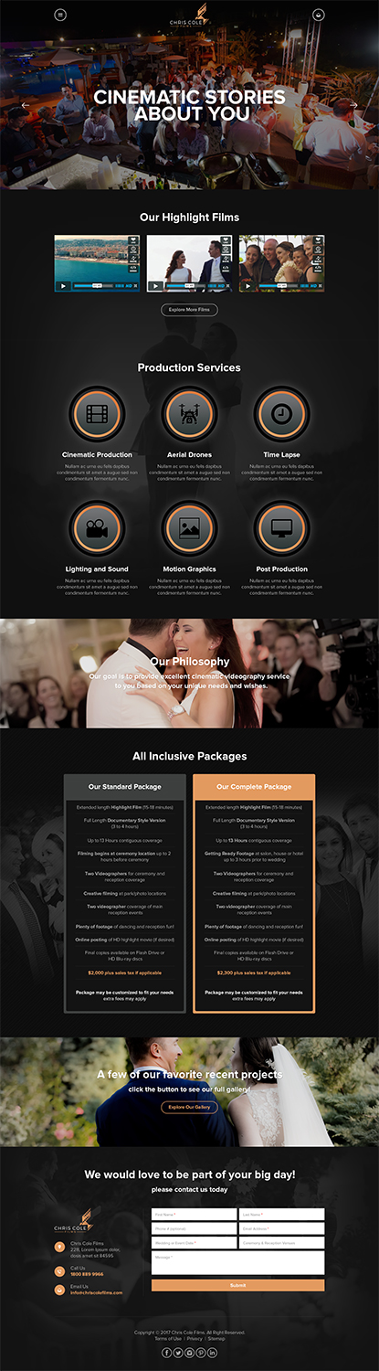 Web Design by RupalTechno for christopher cole films | Design #16696695
