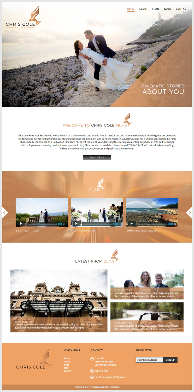 Web Design by -Marc- for christopher cole films | Design #16736431
