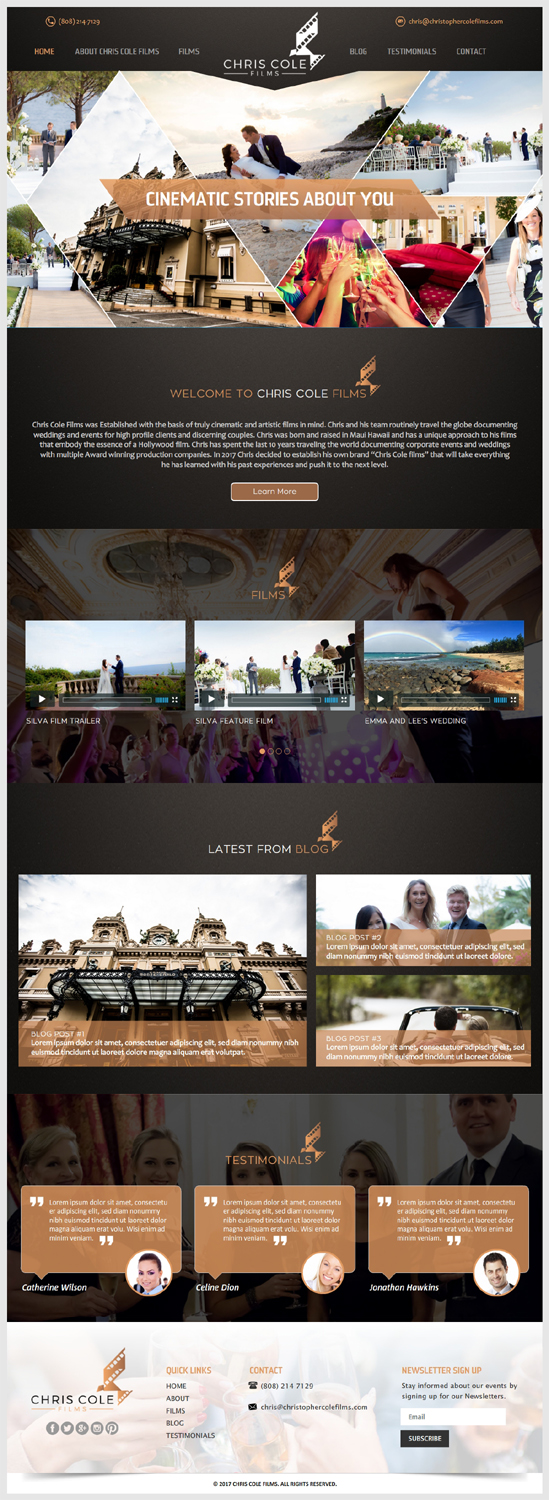Web Design by -Marc- for christopher cole films | Design #16744427