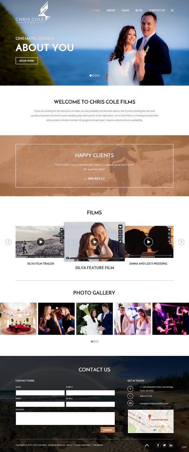 Web Design by pb for christopher cole films | Design #16584466