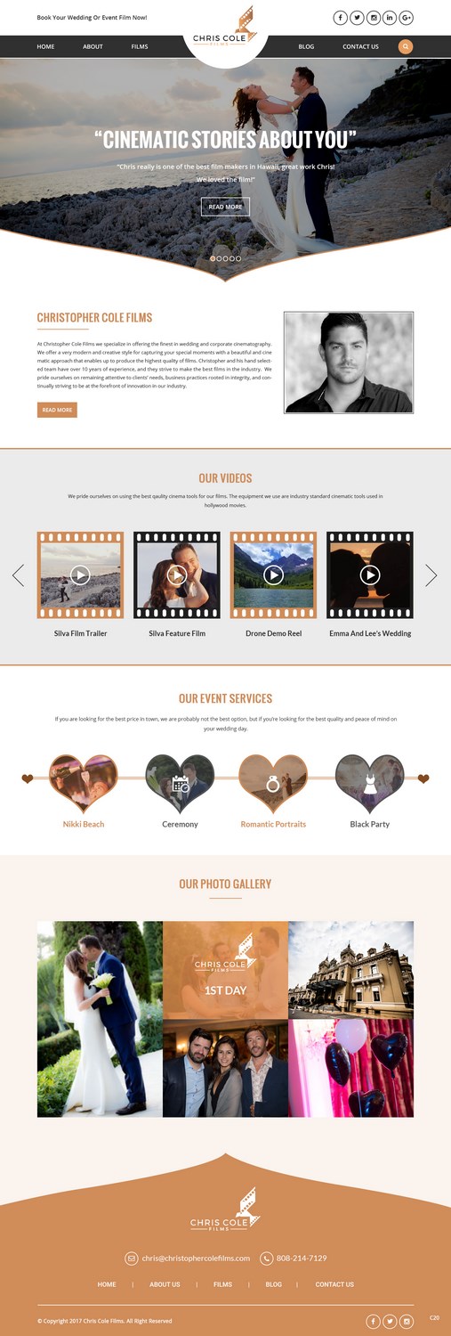 Web Design by pb for christopher cole films | Design #16584483