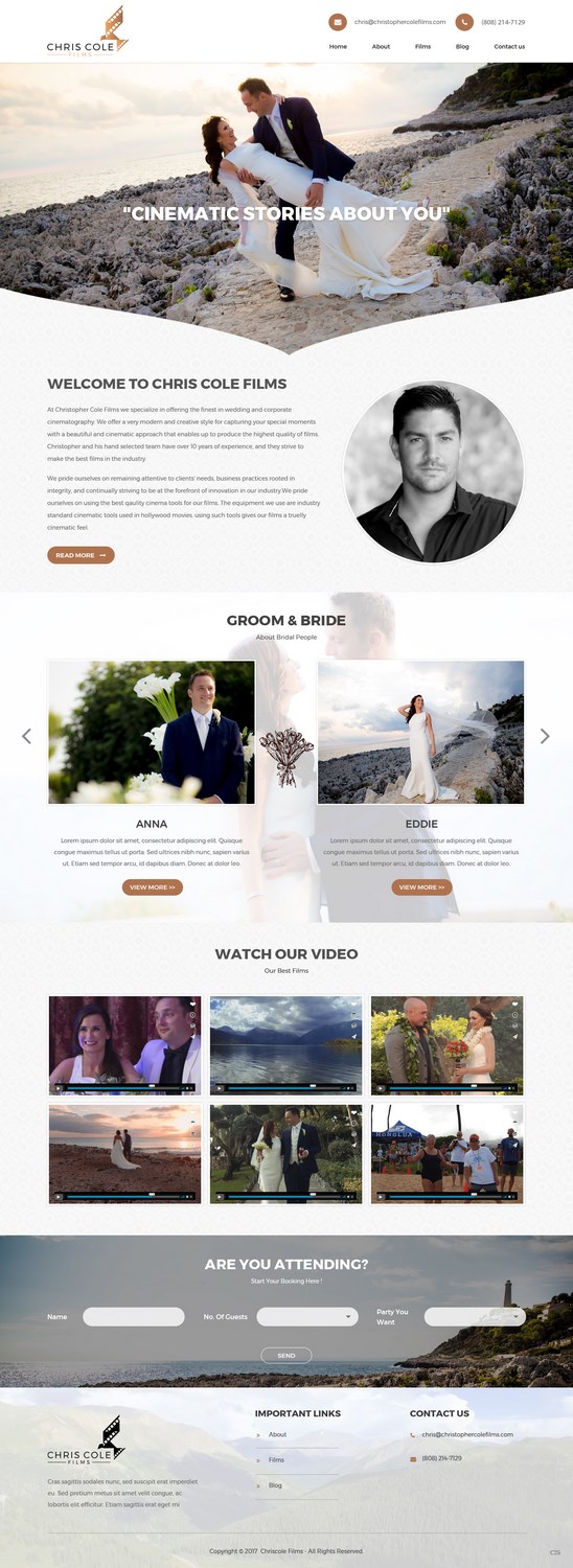 Web Design by pb for christopher cole films | Design #16584484