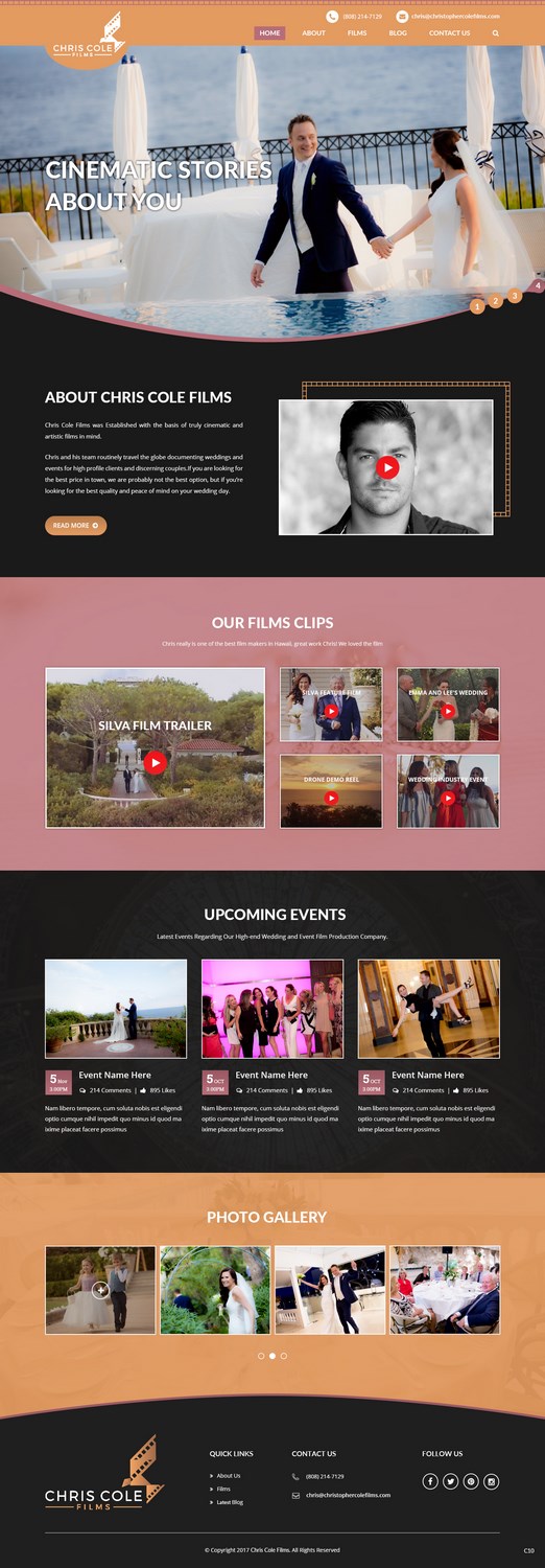 Web Design by pb for christopher cole films | Design #16584490