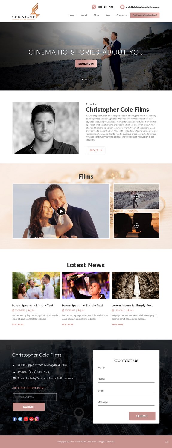 Web Design by pb for christopher cole films | Design #16584491