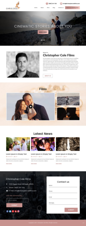 Diseño Web por pb para christopher cole films | Diseño: #16584491