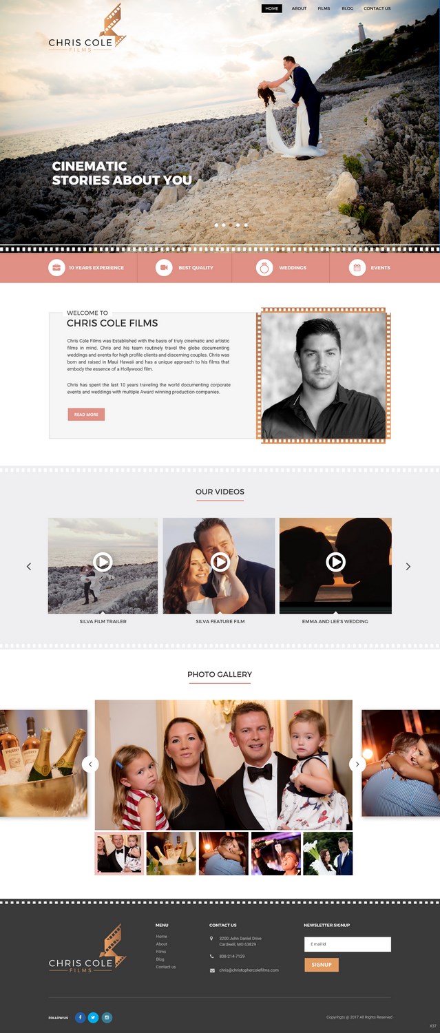 Web Design by pb for christopher cole films | Design #16584492