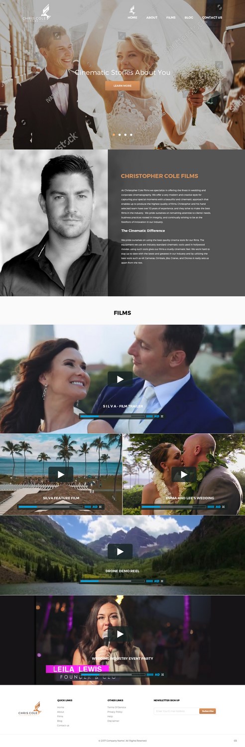 Web Design by pb for christopher cole films | Design #16584493