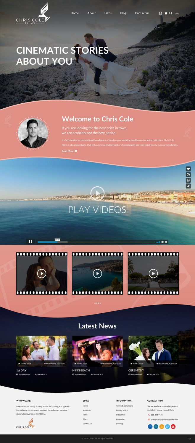 Web Design by pb for christopher cole films | Design #16584495