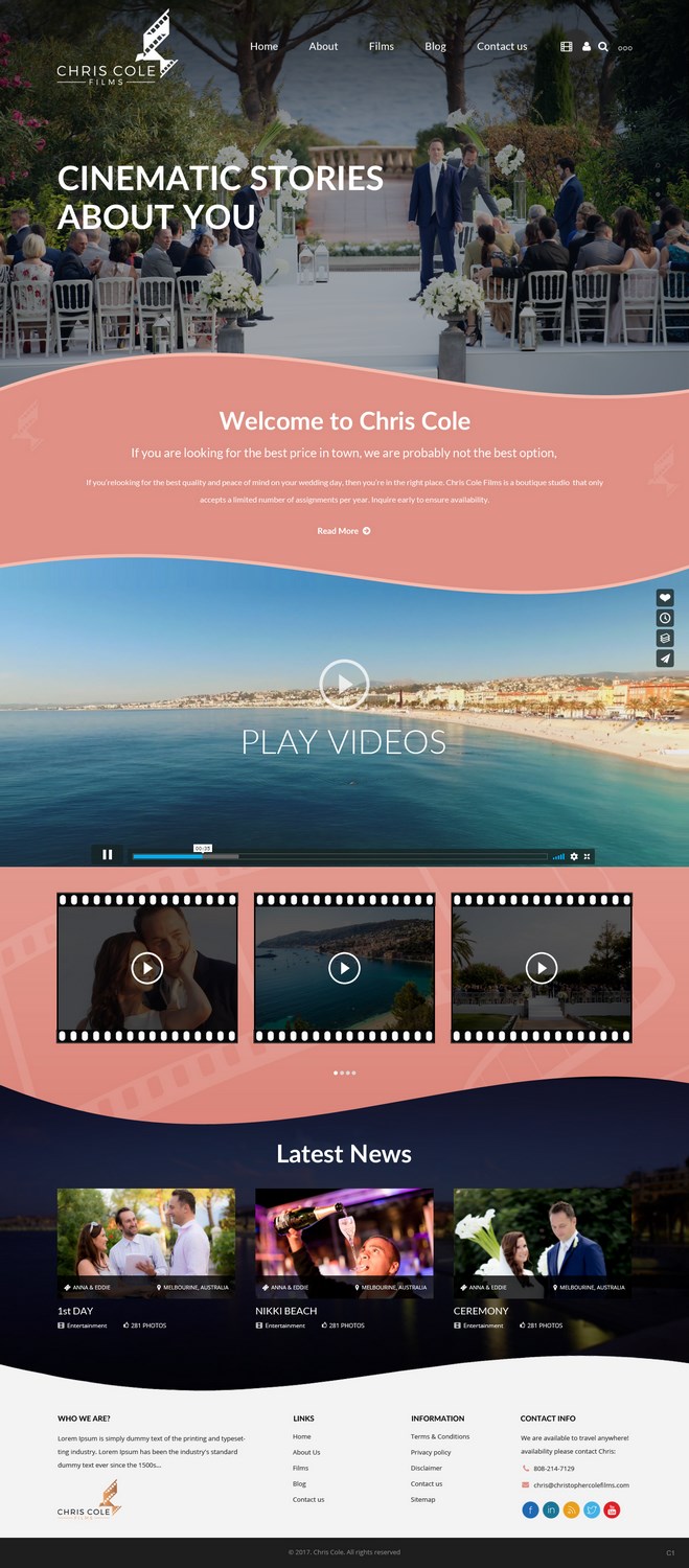 Web Design by pb for christopher cole films | Design #16584497