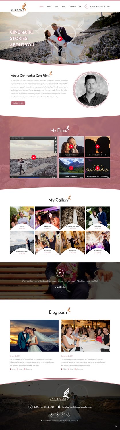 Web Design by pb for christopher cole films | Design #16584498