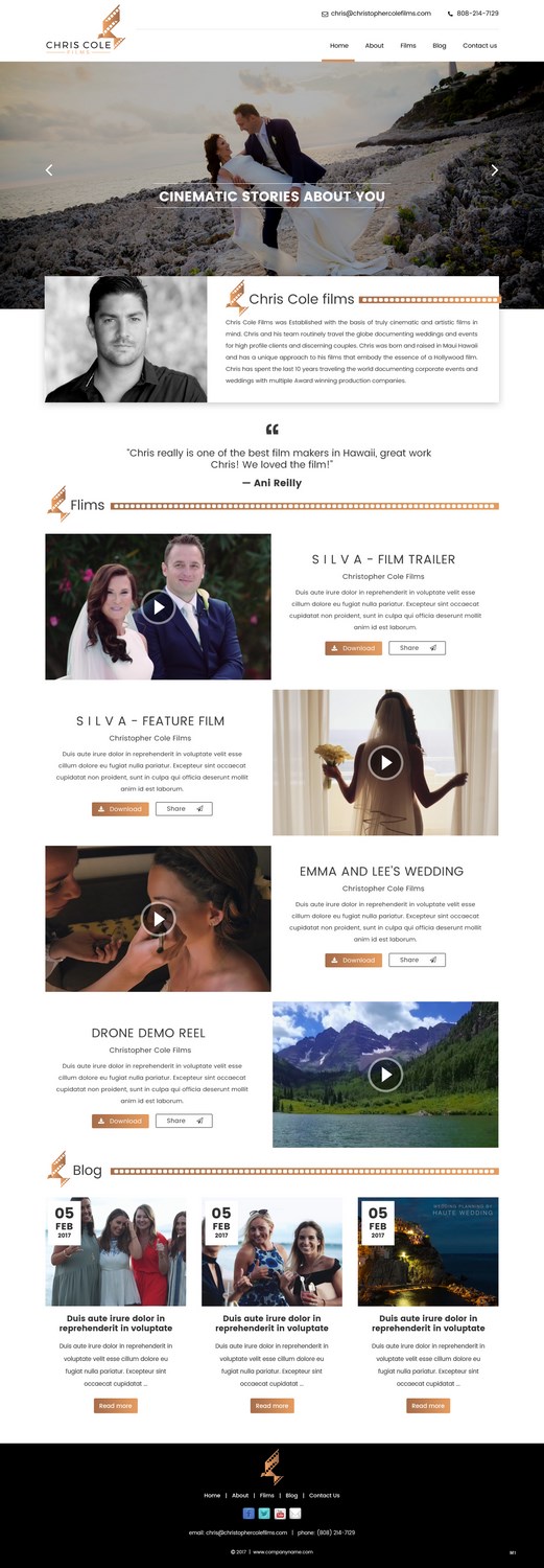 Diseño Web por pb para christopher cole films | Diseño #16584499