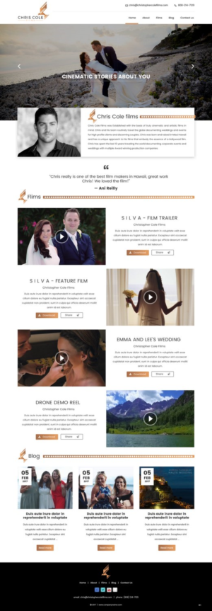Diseño Web por pb para christopher cole films | Diseño: #16584499
