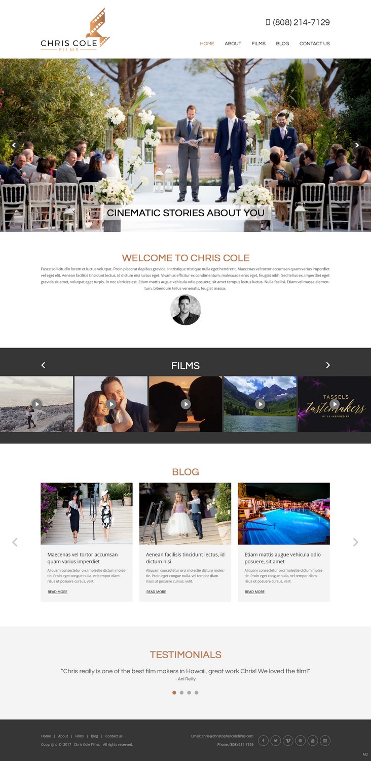 Diseño Web por pb para christopher cole films | Diseño #16605081