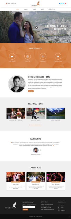 Diseño Web por pb para christopher cole films | Diseño: #16935510