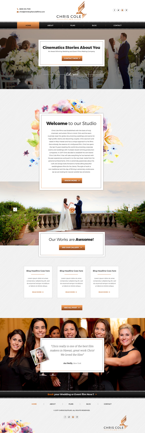 Web Design by UniqueDesignz for christopher cole films | Design #16738521