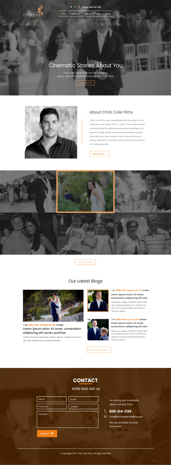 Web Design by CreativeIyke for christopher cole films | Design #16607939