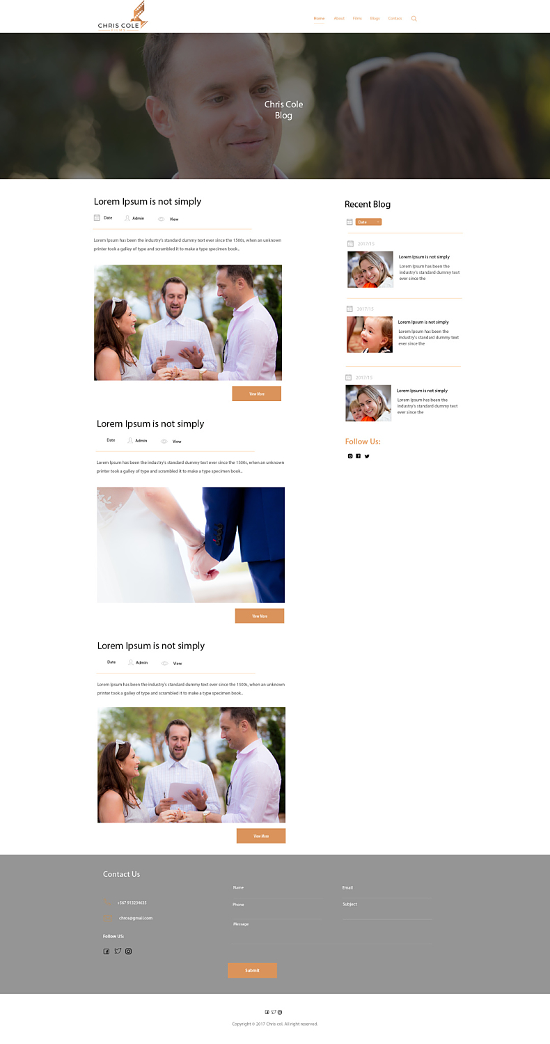 Web Design by shonitha for christopher cole films | Design #16749918