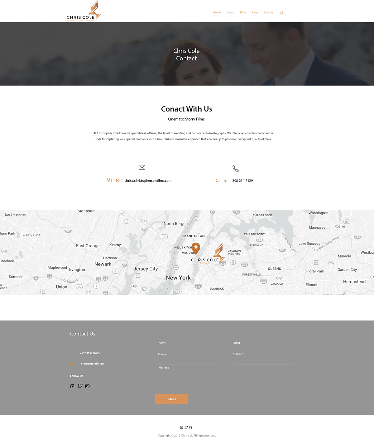 Web Design by shonitha for christopher cole films | Design #16749919