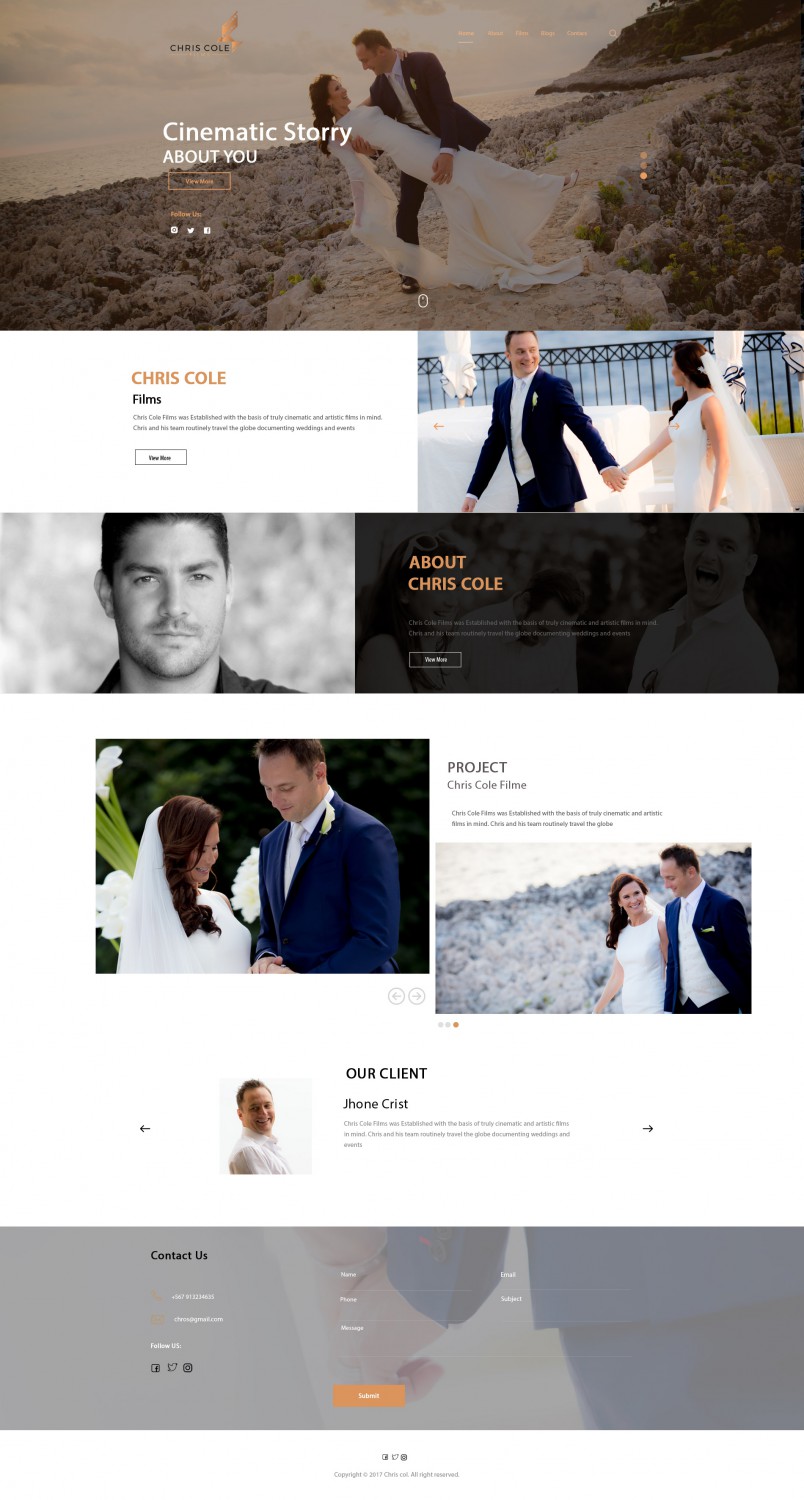 Web Design by shonitha for christopher cole films | Design #16750365