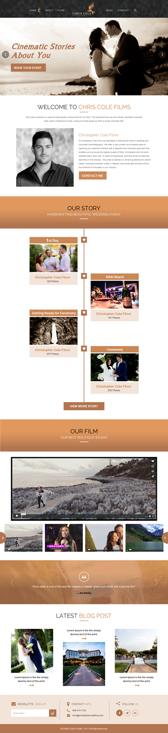 Web Design by rightway for christopher cole films | Design #16588378