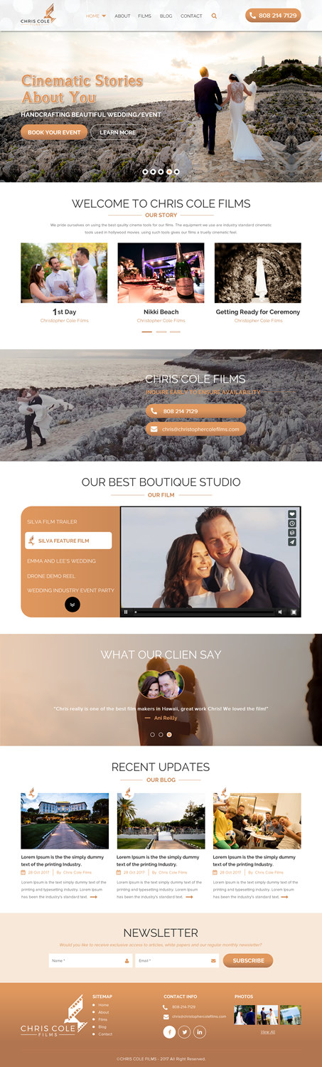 Web Design by rightway for christopher cole films | Design #16588380