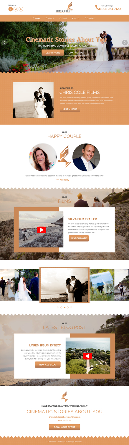 Web Design by rightway for christopher cole films | Design #16588382