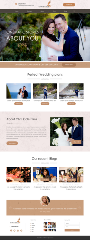 Diseño Web por Dream Logo Design para christopher cole films | Diseño #16617479