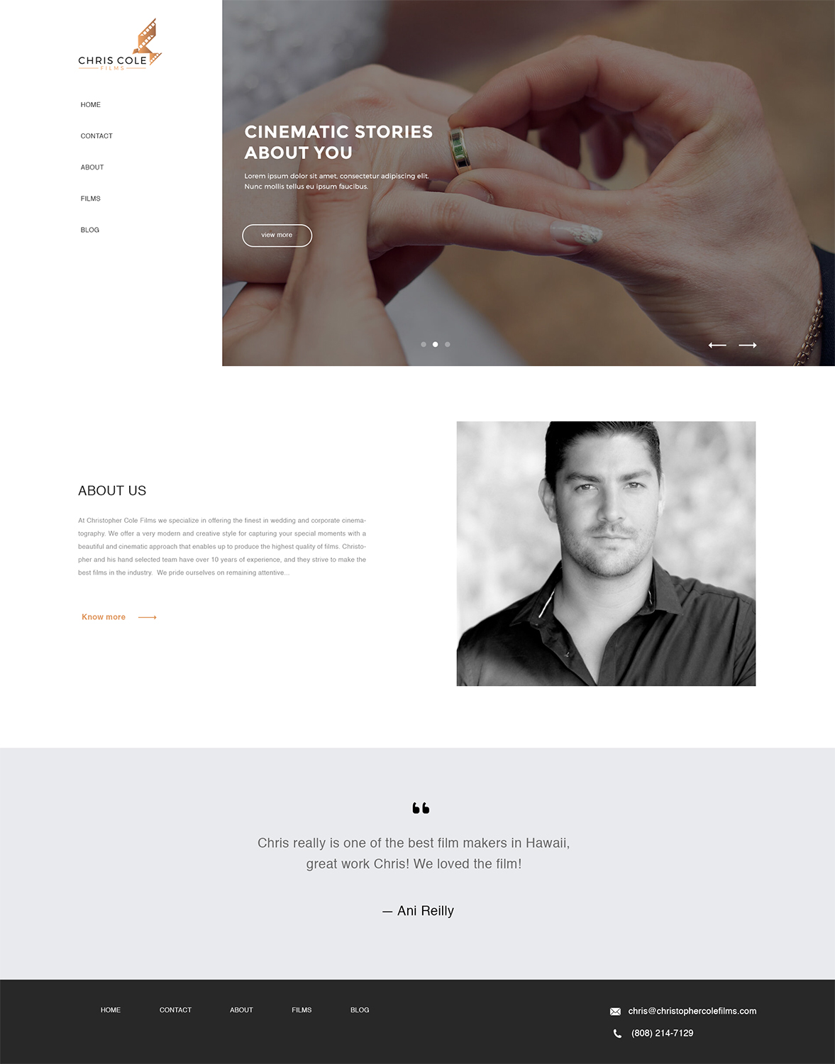 Web Design by stn50431 for christopher cole films | Design #16617621