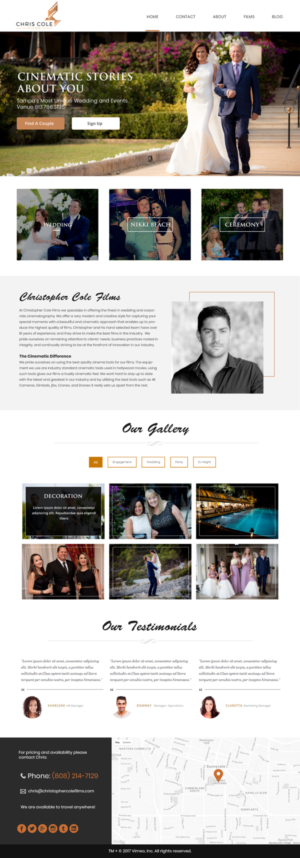 Diseño Web por Xclusive Designers para christopher cole films | Diseño #16615480