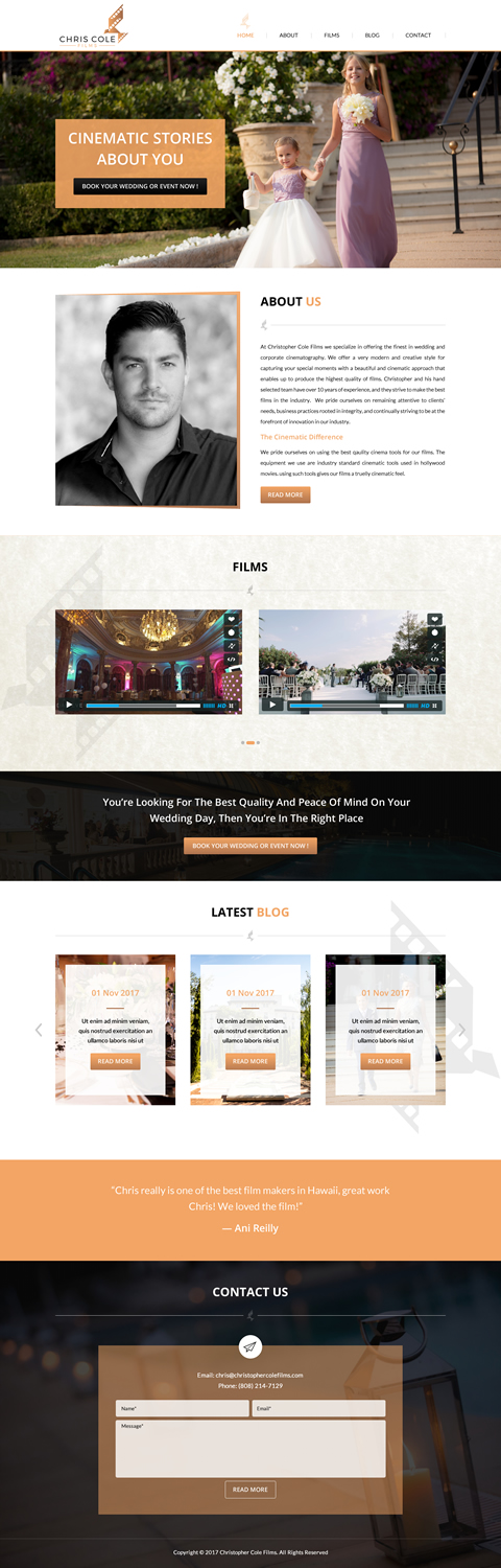 Web Design by KV_16 for christopher cole films | Design #16630302