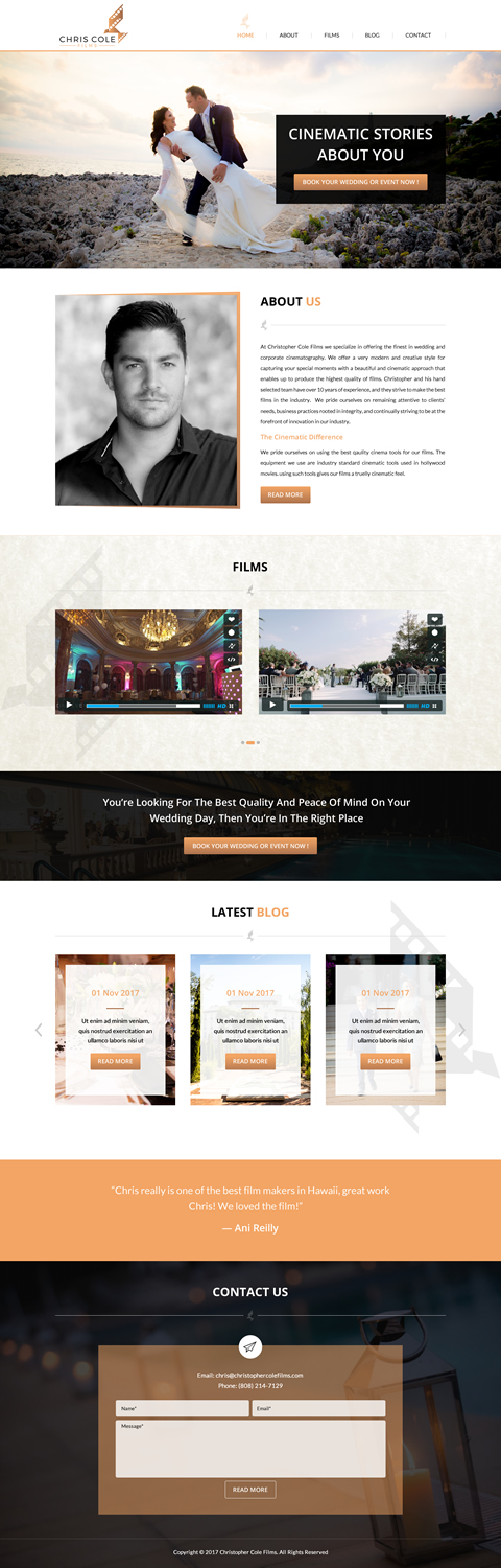 Web Design by KV_16 for christopher cole films | Design #16630303