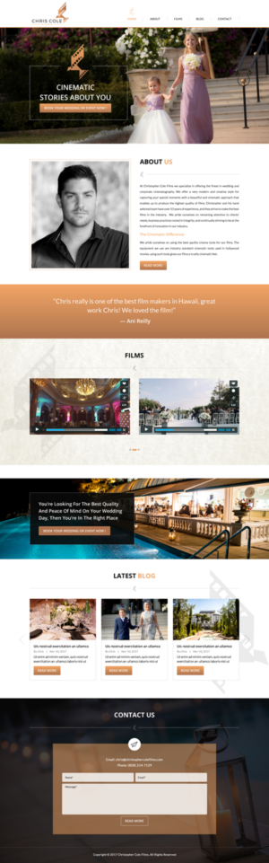 Web Design by KV_16 for christopher cole films | Design: #16635231