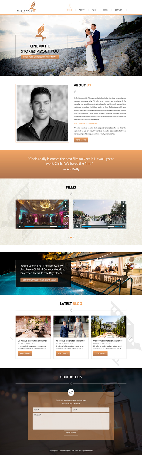 Web Design by KV_16 for christopher cole films | Design #16635232