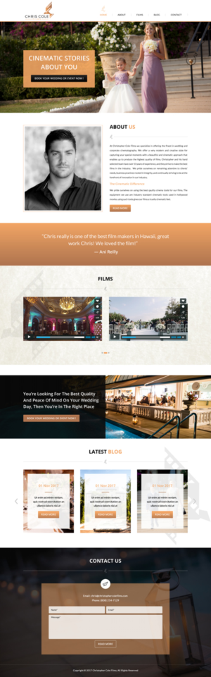 Web Design by KV_16 for christopher cole films | Design: #16635233