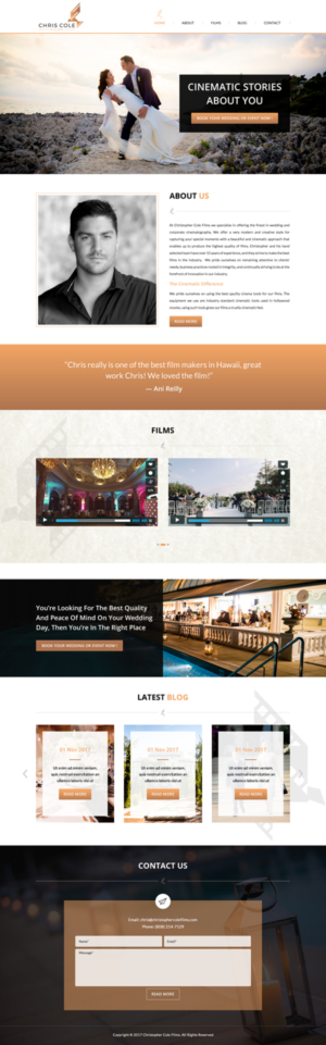 Web Design by KV_16 for christopher cole films | Design: #16635234